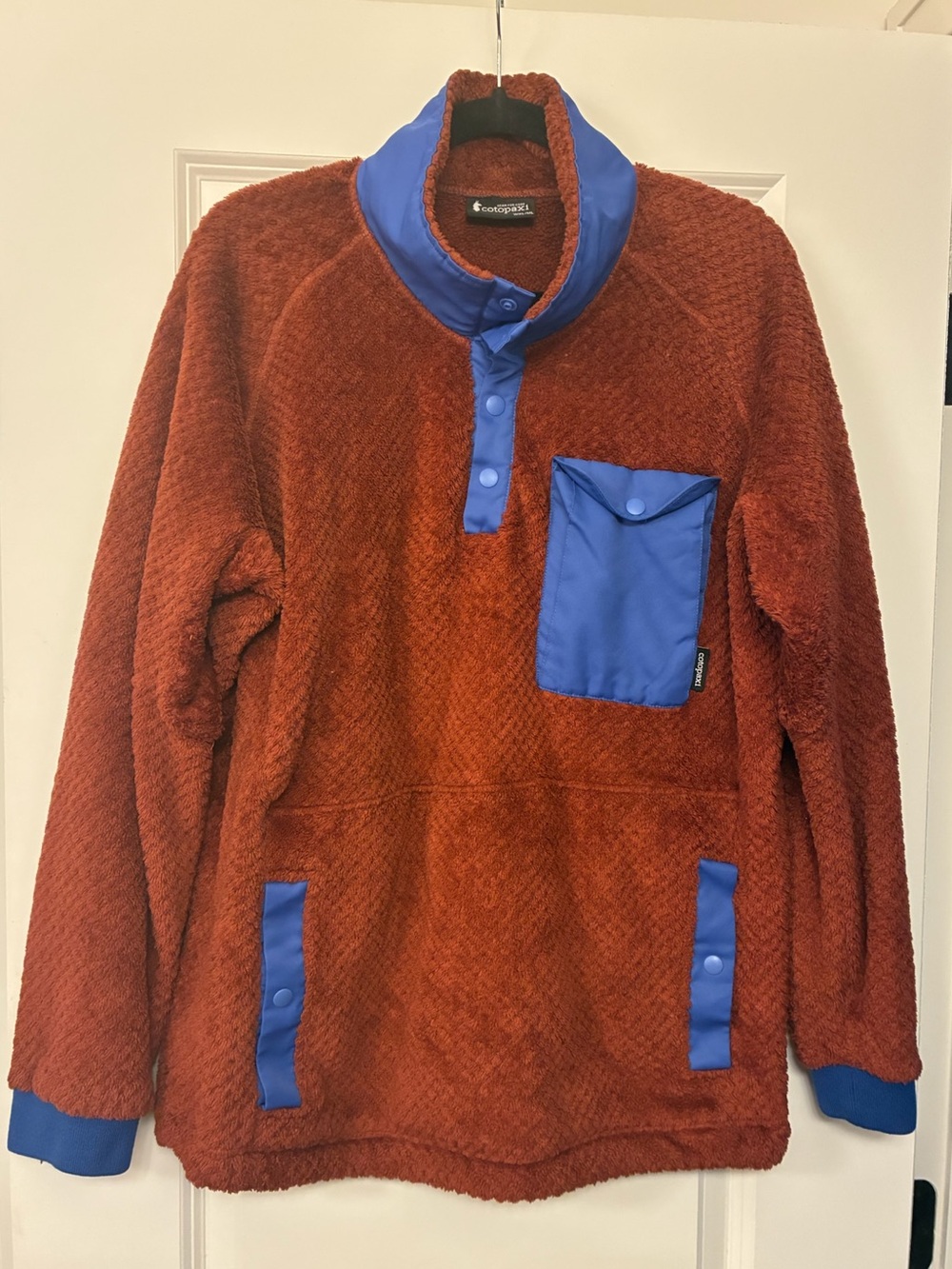 COTOPAXI Capitan Fleece Pullover Burgundy/Rust/Blue Women’s Size XL/ Men’s Large